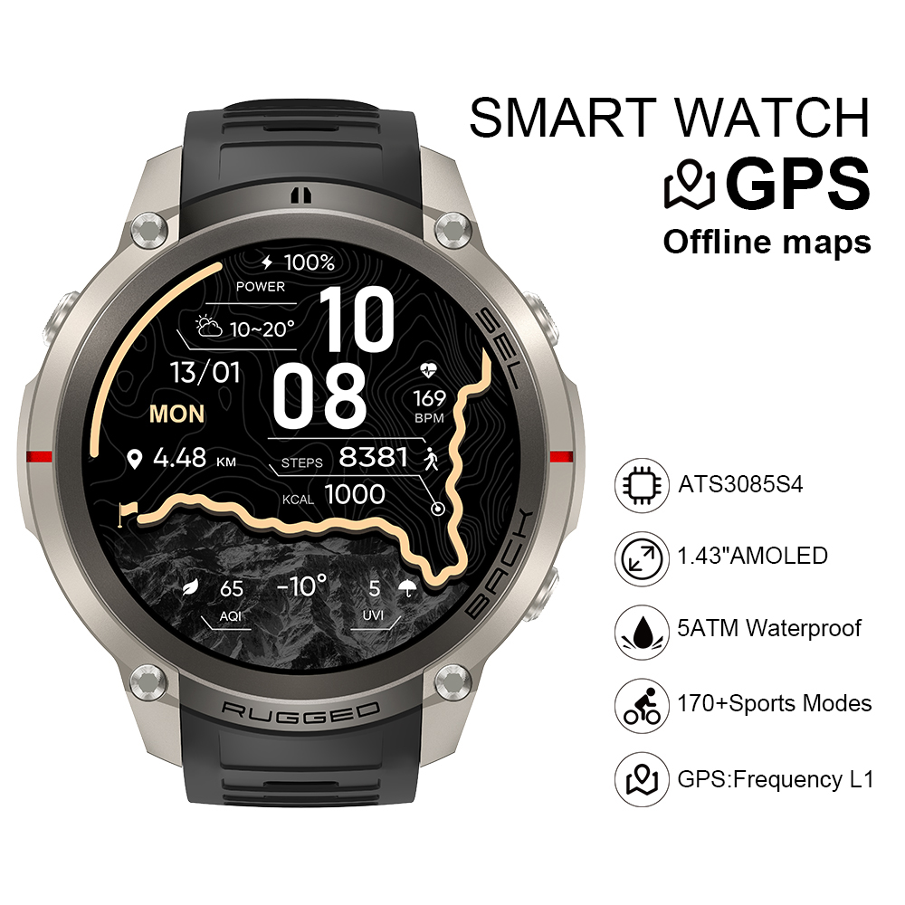 Smart Watch - 2026 DM59 Smartwatch met offline kaart,